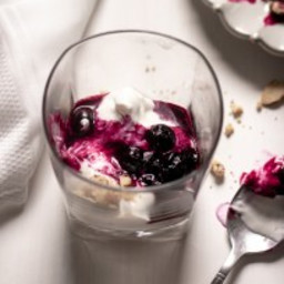 Lushy Whipped Mascarpone with Bourbon Blueberry Sauce {Low Carb, GF}