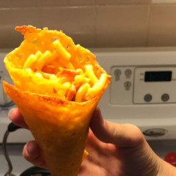 Mac and Cheese in a Cheese Waffle Cone Recipe