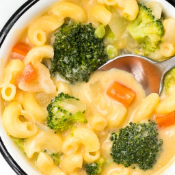 Macaroni and Cheese Soup with Broccoli