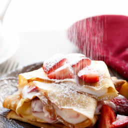 Macerated Strawberries and Cream Crepes