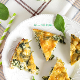 Madras Fritata with  feta ,spinach and  paneer