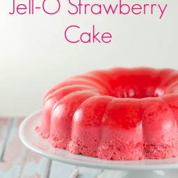 Magic Strawberry Jell-O Cake