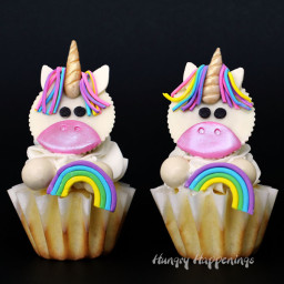 Magical Unicorn Cupcakes made with White Reese's Cups and Candy Clay