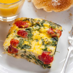 Make-Ahead Frittata Squares with Spinach, Tomatoes, and Feta