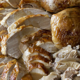 Make-Ahead Roast Turkey and Make Ahead Turkey Gravy with Onions and Sage