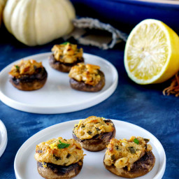 Make-Ahead Stuffed Mushrooms with Goat Cheese and Pine Nuts