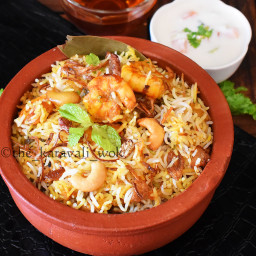 Malabar Prawn Biryani Recipe | Kerala style Shrimp Biryani