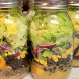 Mango Black Bean Mason Jar Salad w/Honey Lime Viaigrette