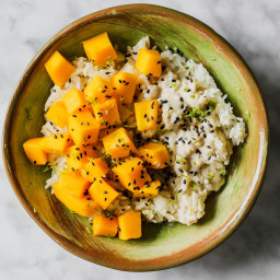 Mango Sticky Rice with Coconut-Lime Sauce