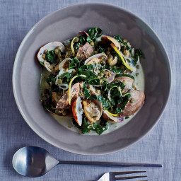 Manila Clams with Lentils and Kale