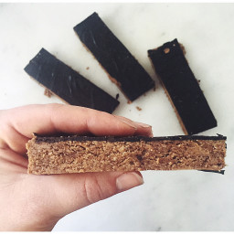 Maple Almond Protein Bars with Dark Chocolate Topping