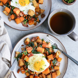 Maple Bacon Butternut Squash Hash with Spinach