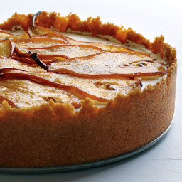 Maple Cheesecake with Roasted Pears