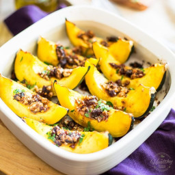 Maple Date and Walnut Oven Roasted Acorn Squash