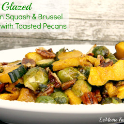 Maple Glazed Acorn Squash & Brussel Sprouts with Toasted Pecans