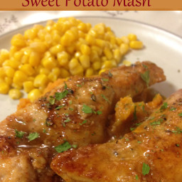 Maple Glazed Grilled Chicken Tenders & Sweet Potato Mash
