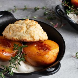 Maple Glazed Peaches with Buttermilk Biscuits