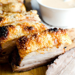 Maple Glazed Pork Belly with Crispy Crackling and Chipotle Aioli
