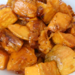 Maple Glazed Sweet Potatoes with Bacon and Caramelized Onions Recipe