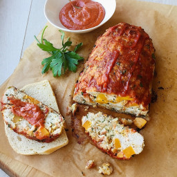 Maple-Glazed Turkey Meatloaf With Bacon & Butternut Squash