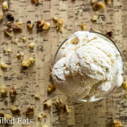 Maple Ice Cream with Candied Walnuts