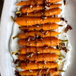 Maple Mustard Carrots With Whipped Goat Cheese