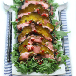 Maple Roasted Acorn Squash Salad with Pomegranate Vinaigrette