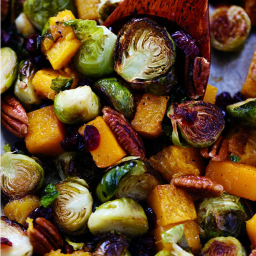 Maple Roasted Brussel Spouts and Butternut Squash