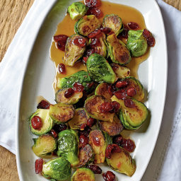 Maple Roasted Brussels Sprouts with Cranberries