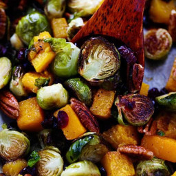 Maple Roasted Brussels Sprouts and Butternut Squash