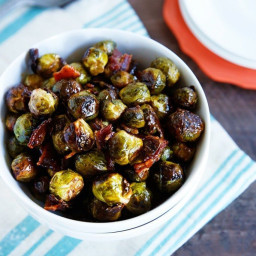 Maple Roasted Brussels Sprouts with Bacon