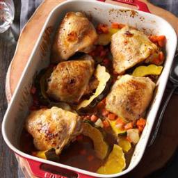 Maple-Roasted Chicken and Acorn Squash Recipe