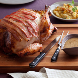 Maple-Roasted Turkey with Sage, Smoked Bacon, and Cornbread Stuffing
