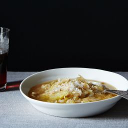 Marcella Hazan's Rice and amp; Smothered Cabbage Soup