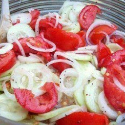 Marinated Cucumber, Onion, Tomatoe Salad