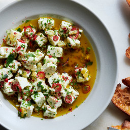 Marinated Feta With Herbs and Peppercorns