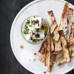 Marinated Feta with Seeded Crackers