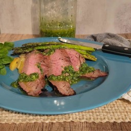 Marinated Flank Steak With Chimichurri and Foil Packet Grill Potatoes