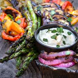 Marinated Grilled Vegetables with Whipped Goat Cheese