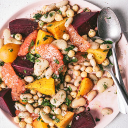 Marinated Mixed Beans with Beets and Citrus