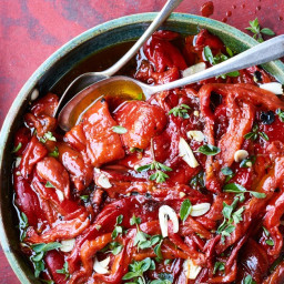 Marinated Red Peppers with Garlic and Marjoram