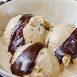 Marshmallow Hot Fudge on Madagascar Vanilla Bean Ice Cream