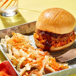 Martin’s Bar-B-Que-Style Pork Burgers with Pimento Cheese & Coleslaw