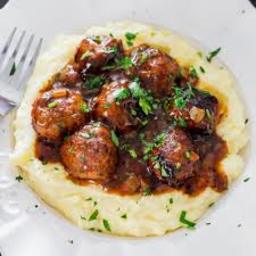 Mash w/Meatballs Smothered in Gravy