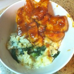 Mashed Parsnips with Steamed Spinach