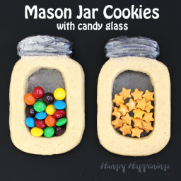 Mason Jar Cookies with Candy Glass