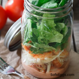 Mason Jar Sriracha Shrimp Caesar Salad Recipe