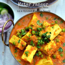 Matar Paneer ~ Paneer and Green Peas in a Spiced Tomato Sauce