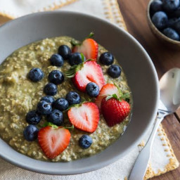 Matcha Overnight Oats with Summer Berries