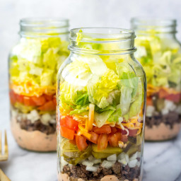Meal Prep Big Mac Salad Jars